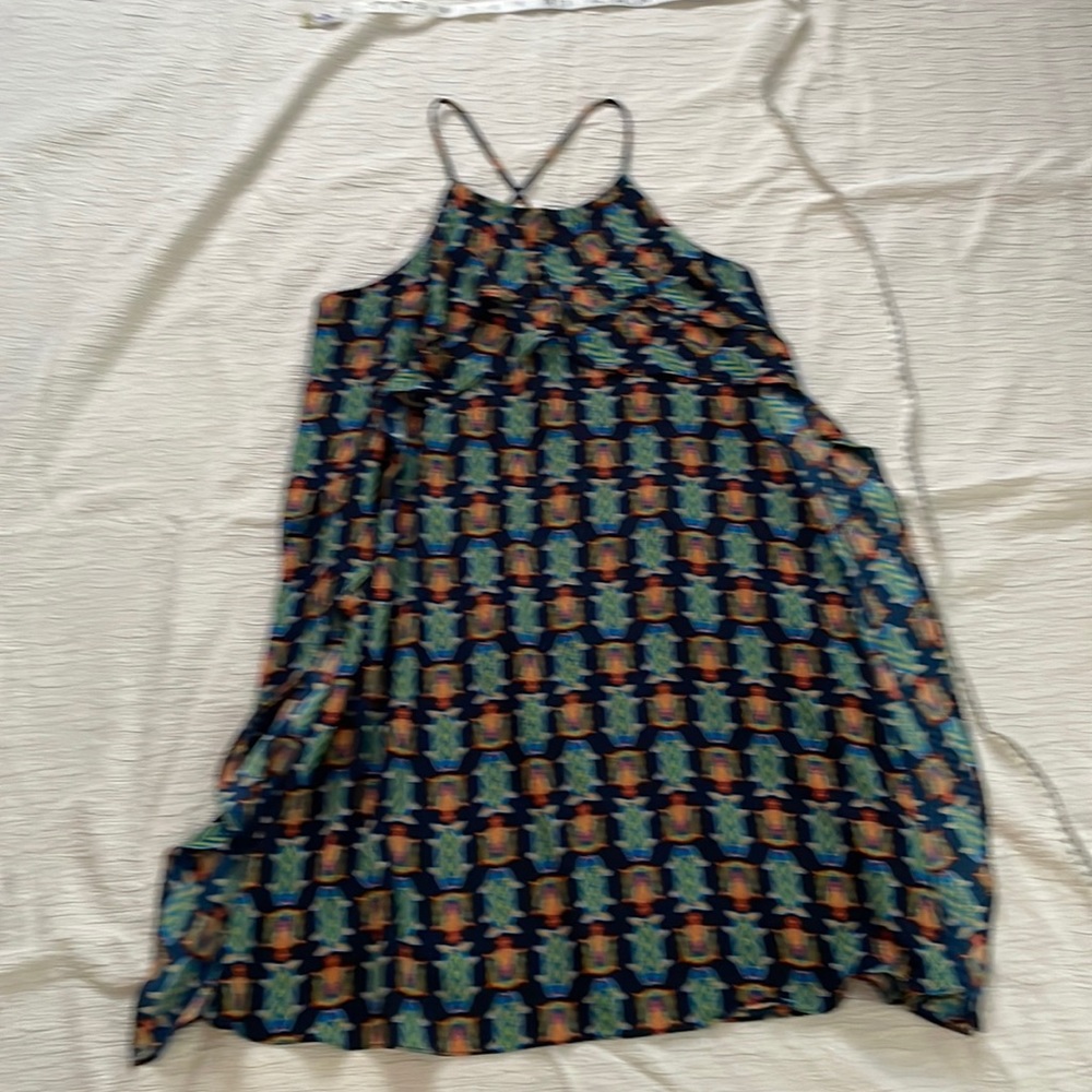 BCBG maxazria flowy turtle fish print dress